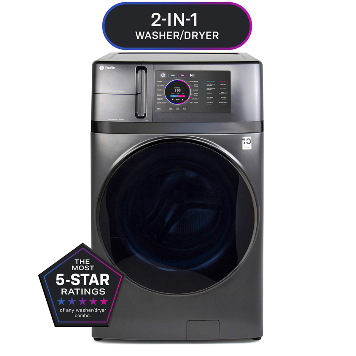 GE Profile PFQ97HSPVDS UltraFast Washer/Dryer Combo